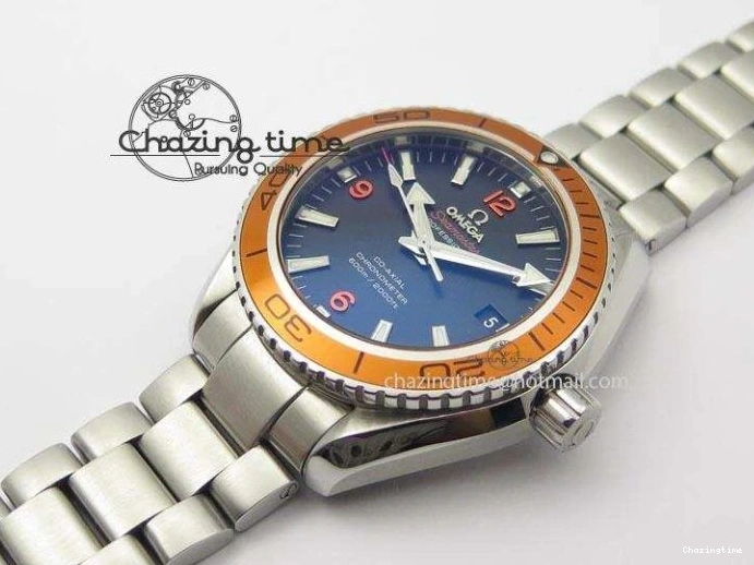 0127 Planet Ocean SS Bp Maker 45mm Orange Bezel On SS Bracelet A DailyWear 8216